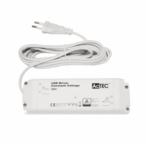 Driver 12V cv 40W IP20 w/3m cable Euro-plug WH 166x52x24mm