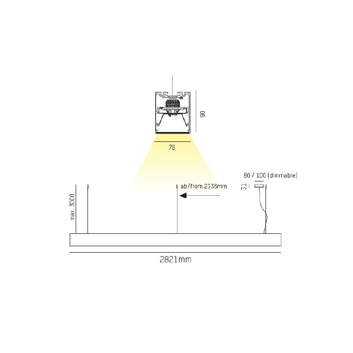 Log Out Pendant 4980lm 930 50W WH