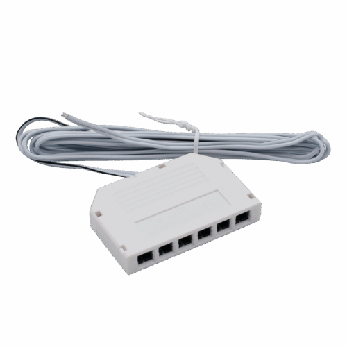 Riva 6-way Splitter Mini 2m Max 72W (3A) WH