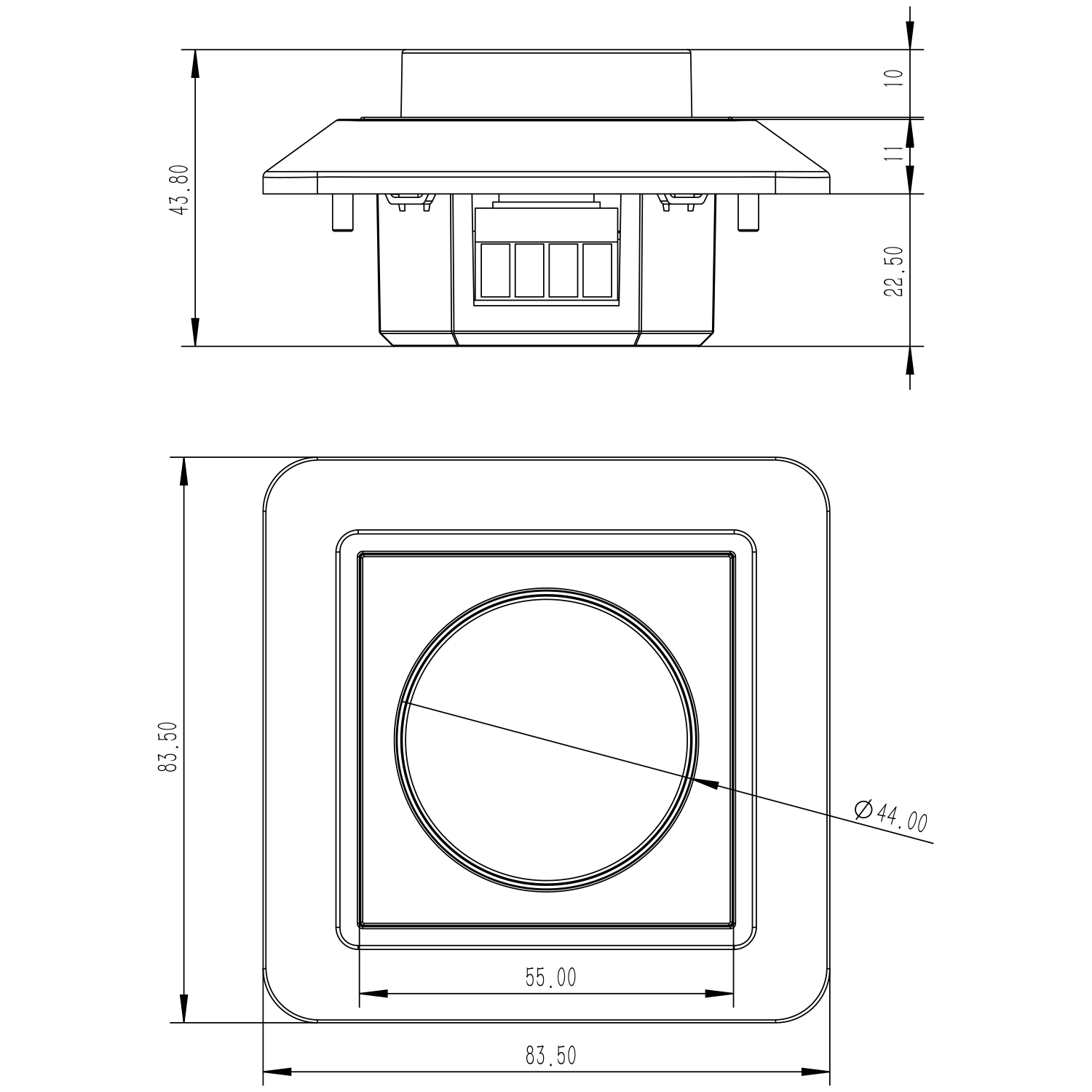 Dimmer Phase-cut Rotary 10-280W LED WH