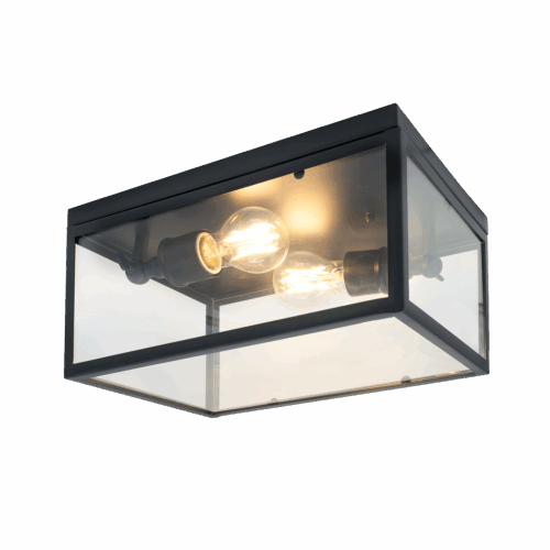 Vintage taklampe 2x40W (max) E27 Sort u/lyskilde