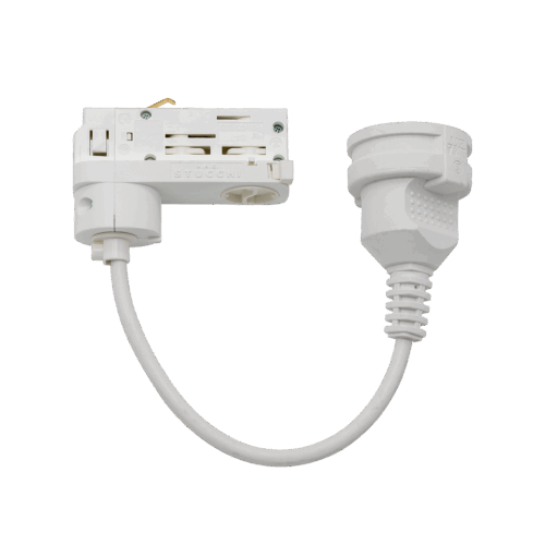 Track Adapter w/ Schuko Socket 10A WH