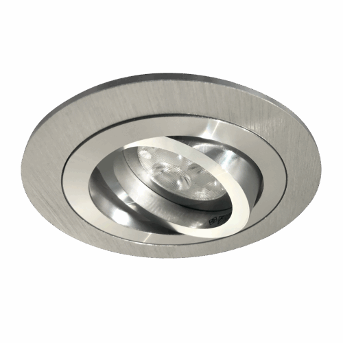 Downlight 35w vippbar rund børstet alu