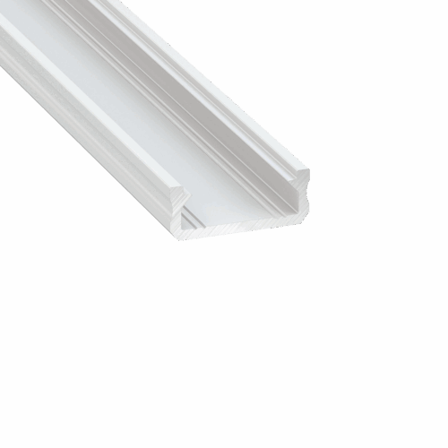 Profile Type D 16x6,3mm WH 2,02m inc/end caps, clips