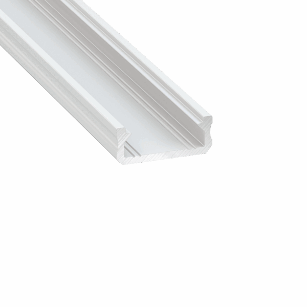 Profile Type D 16x6,3mm WH 2,02m inc/end caps, clips
