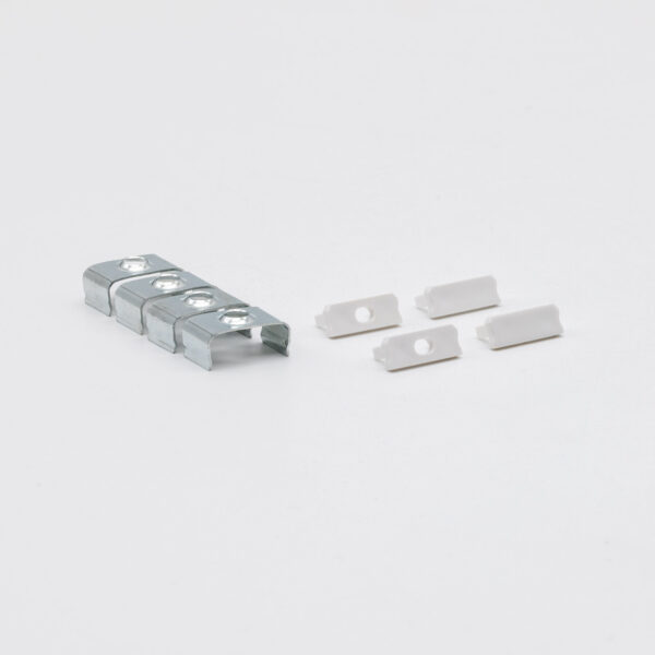 Profile Type D 16x6,3mm WH 2,02m inc/end caps, clips
