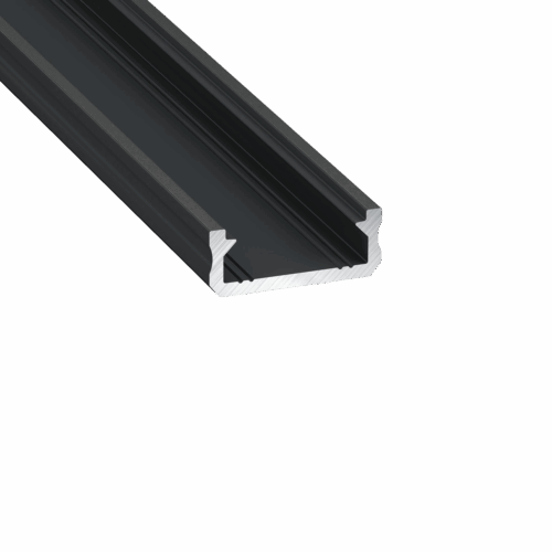 Profile Type D 16x6,3mm BK 2,02 m inc/end caps, clips