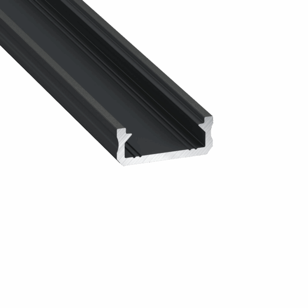 Profile Type D 16x6,3mm BK 2,02 m inc/end caps, clips