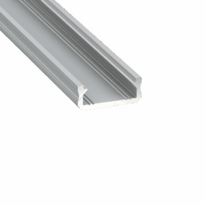 Profile Type D 16x6,3mm Alu 2,02 m inc/end caps, clip