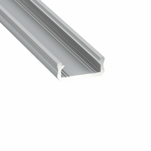 Profile Type D 16x6,3mm Alu 2,02 m inc/end caps, clip