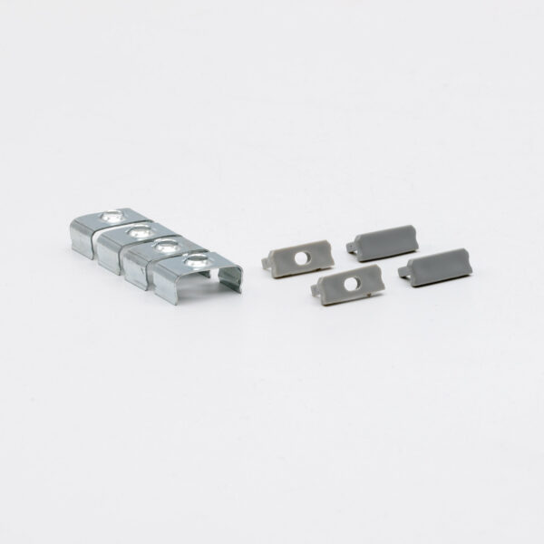 Profile Type D 16x6,3mm Alu 2,02 m inc/end caps, clip