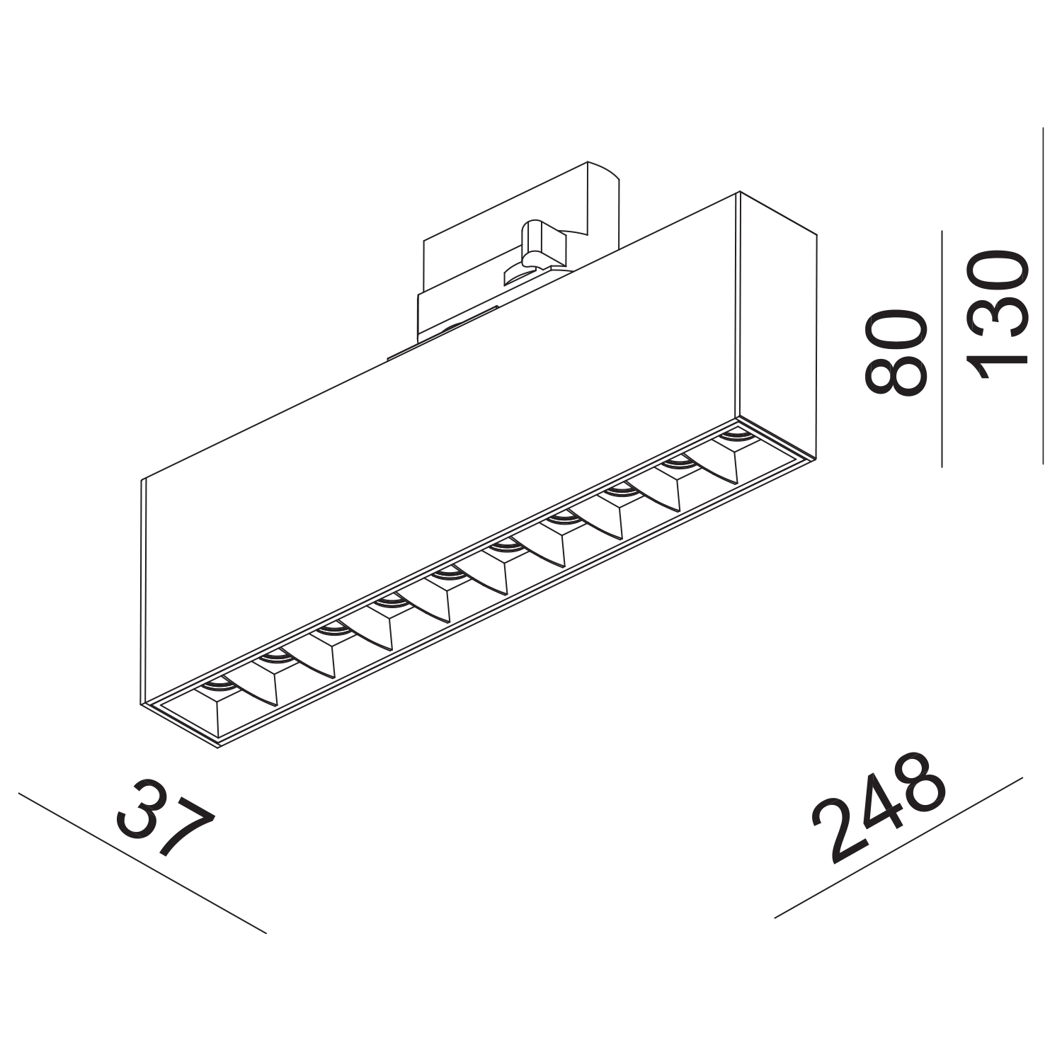Cold 10 Track 2200lm 930 36° 20W WH/BK Front ring 3-cir DALI