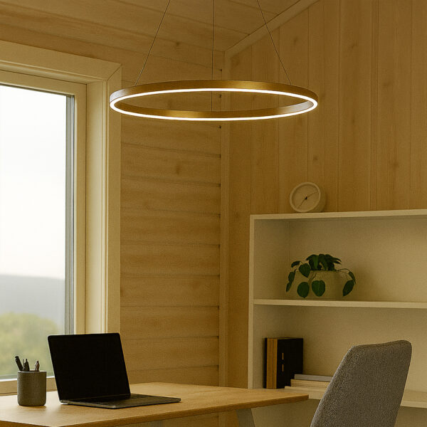 Halo Pendant 3200lm 830 120° 28W Gold/White Phasecut Ø80cm