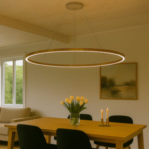 Halo Pendant 5000lm 830 120° 43W Gold/White Phasecut Ø120cm