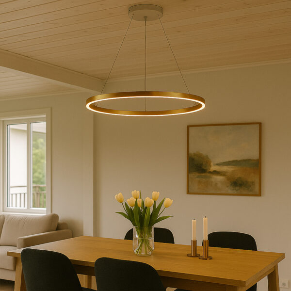 Halo Pendant 3200lm 830 120° 28W Gold/White Phasecut Ø80cm