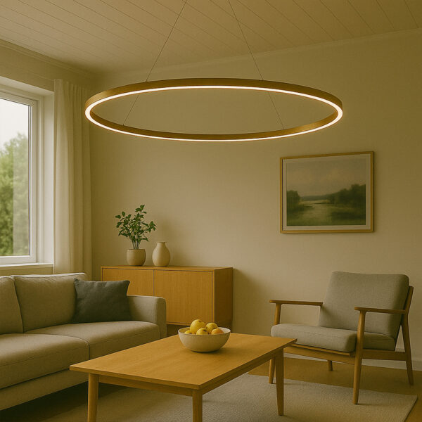 Halo Pendant 5000lm 830 120° 43W Gold/White Phasecut Ø120cm