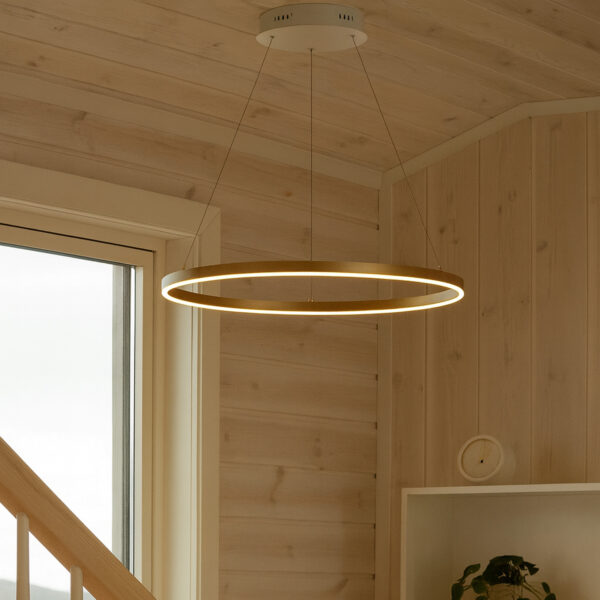 Halo Pendant 3200lm 830 120° 28W Gold/White Phasecut Ø80cm