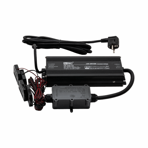 Driver 24V 300W IP67 3m Euro & 4pcs Riva 6-way spl. mini 72W