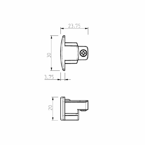 Global Base End cap 1-circuit GR