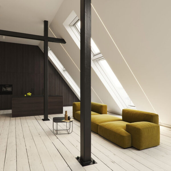 Profile Type U recessed WH 2,02 m inc/end caps