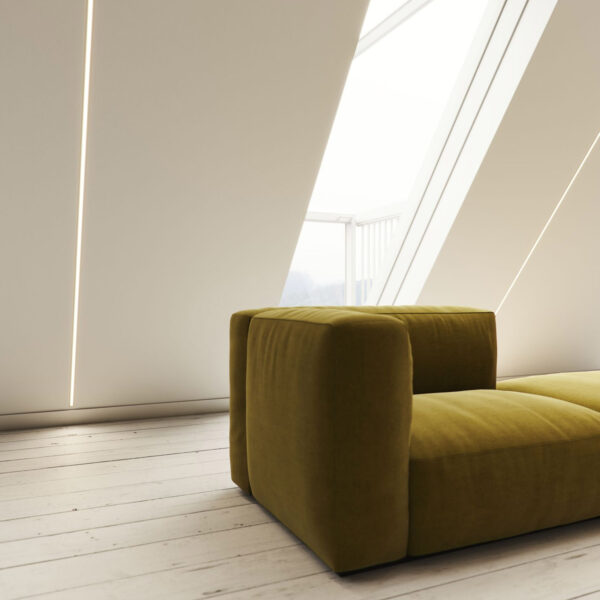Profile Type U recessed WH 2,02 m inc/end caps