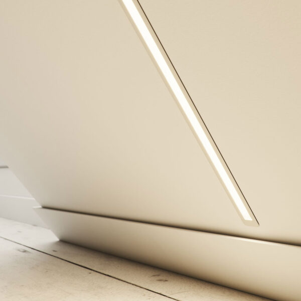 Profile Type U recessed WH 2,02 m inc/end caps