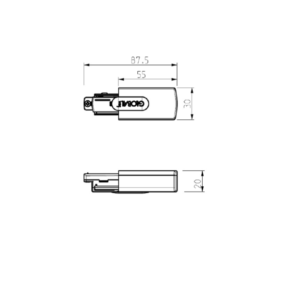 Global Base End Feed 1-circuit Left WH - Bilde 3