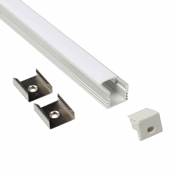 Profile U2 Alu 2m 16x13mm incl f. cover, end cap, clips