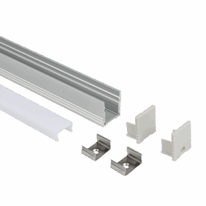 Profile U3 Alu 2m 18,5x20mm incl f.cover,end cap, clips