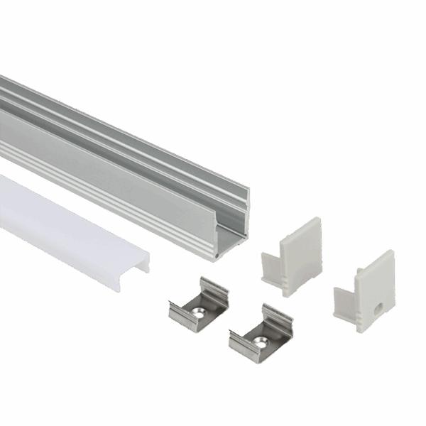 Profile U3 Alu 2m 18,5x20mm incl f.cover,end cap, clips
