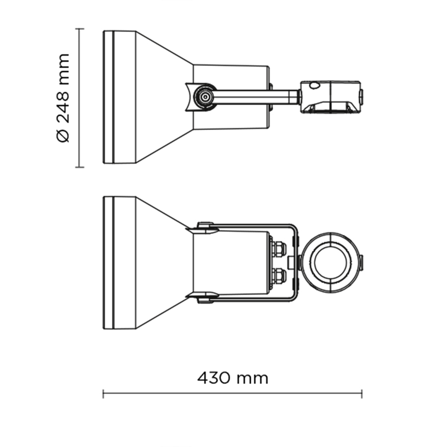 Flash Pole Mega 840 55W Ø76mm adapter RAL7016 5m cable