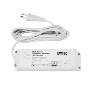 Driver 24V cv 40W IP20 w/3m cable Euro-plug WH 166x52x24mm