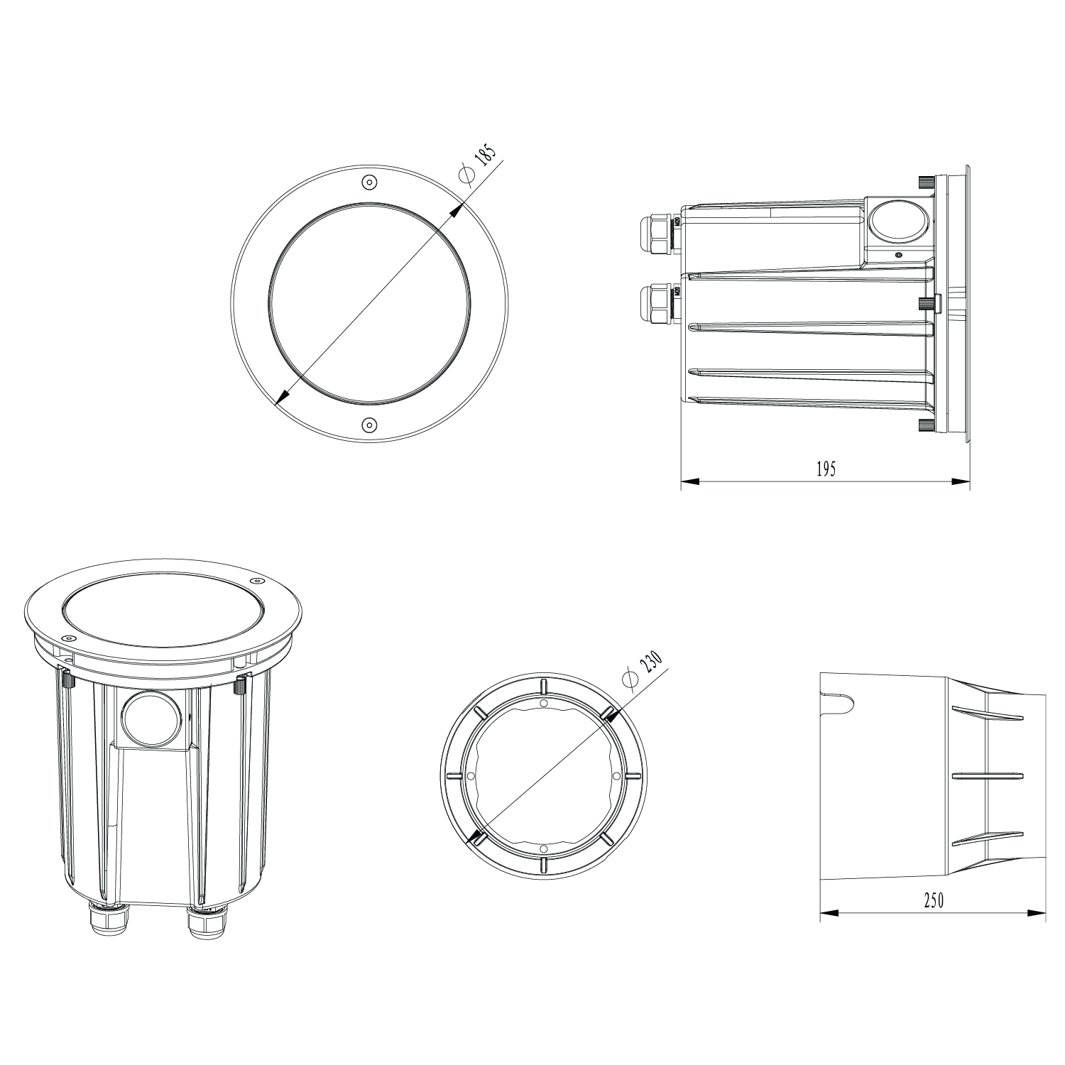 Heka 1050lm 830 30° 15W Brushed Steel Phasecut
