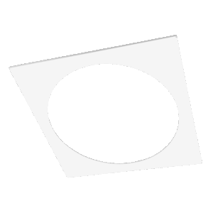 Panel circle frame recessed 595x595 Ø500 WH