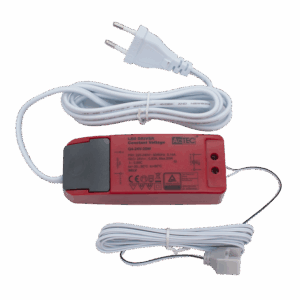 Driver 24V cv 20W IP20 w/1m cable Euro-plug+2m Riva WH