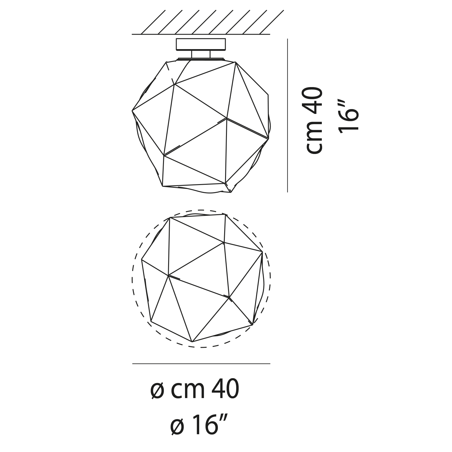 Semai PL M Ceiling E27 maks 77W Ø40cm White Glossy White