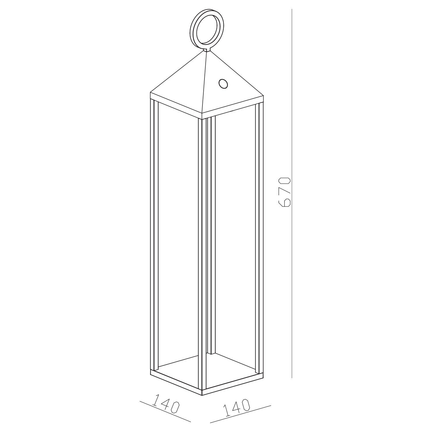 Specter 200lm 827 2,2W Touch Dim Chargeable IP54 GR 670mm