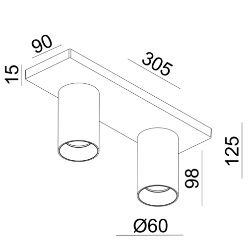 Tania Mini S2 2xGU10 max 7,5W led WH