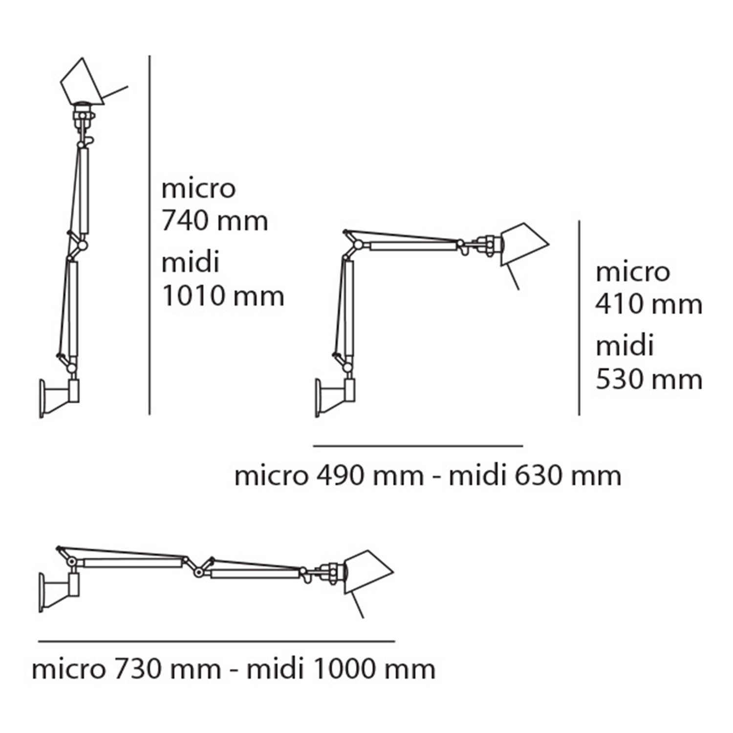 Tolomeo Micro Wall Black Body Lamp