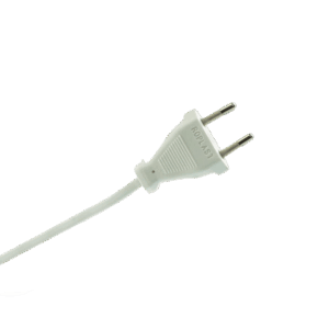 Power Cable 3m 2x0,75mm² w/ Euro-plug/ free end WH