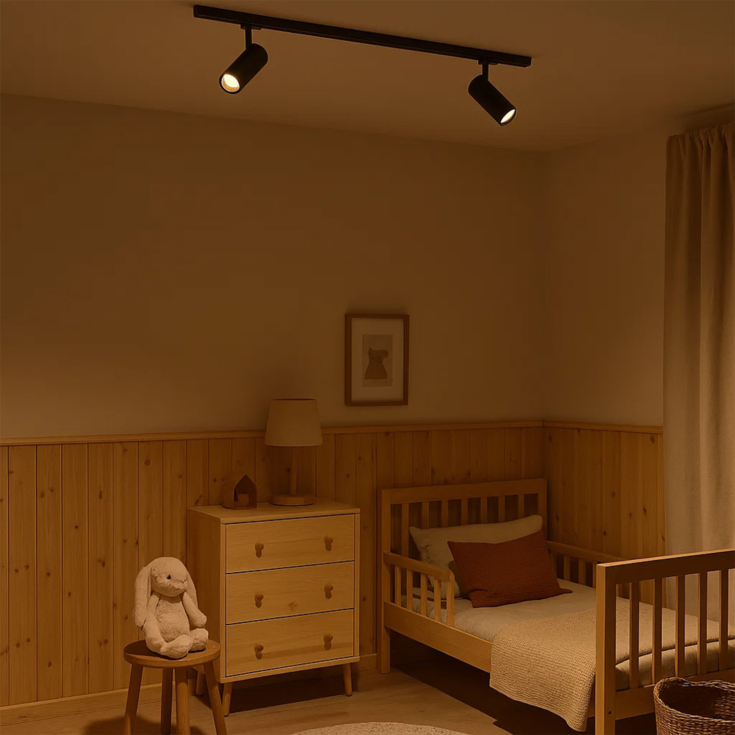 Cylinder 60 Spotskinnepakke X2, 1M, Dim-to-Warm, sort