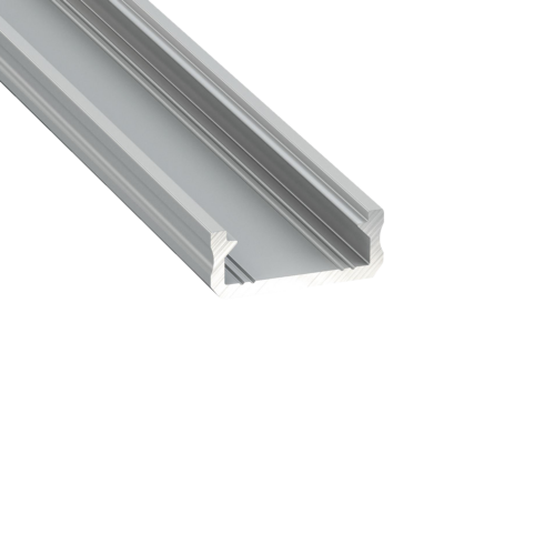Profile Type D 16x6,3mm Alu 2,02 m inc/end caps, clip