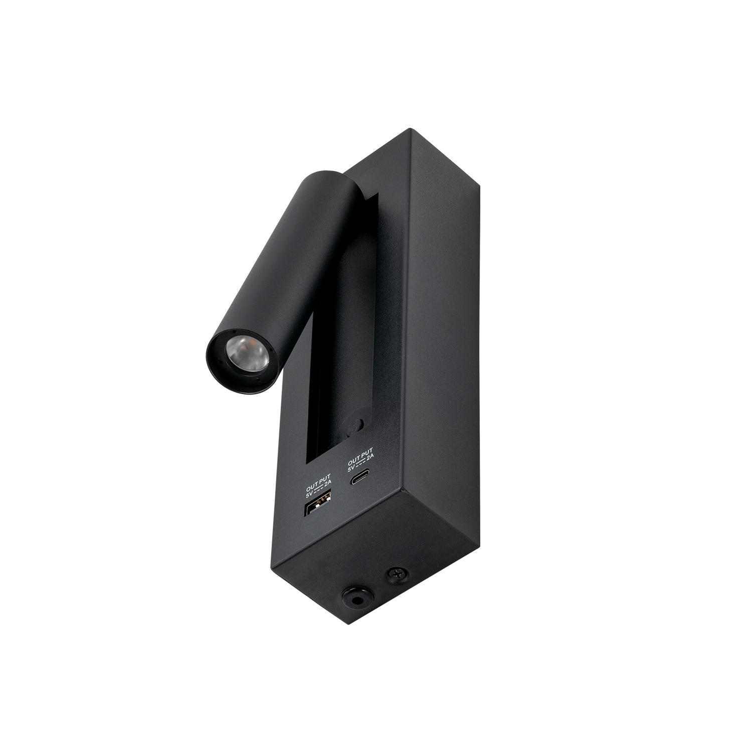 Lorenzo II 930 20° 2W 2A-USB + USB-C BK 3m cable