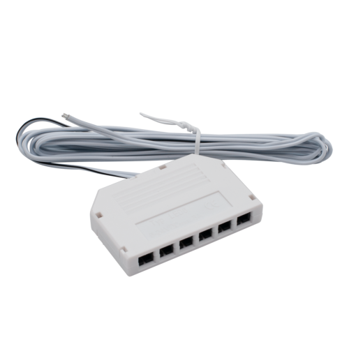Riva 6-vejs Splitter Mini 2m Max 72W (3A) WH