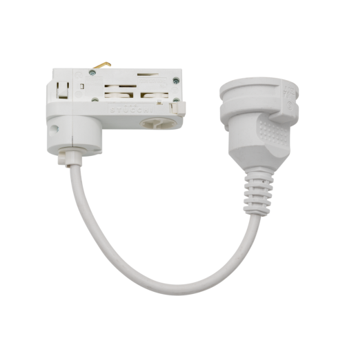 Track Adapter w/ Schuko Socket 10A WH