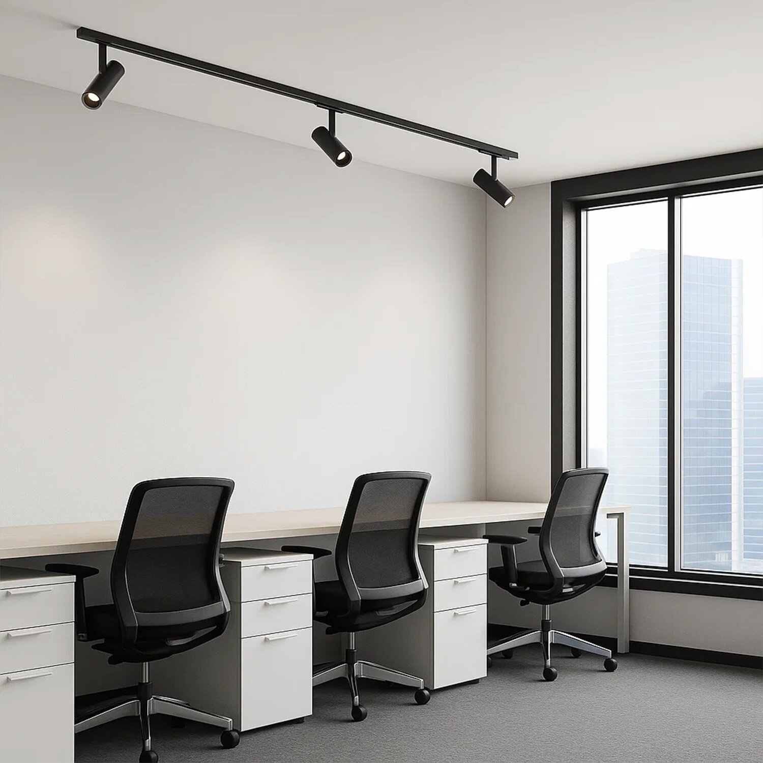 Cylinder 60 Spotskinnepakke X3, 2M, Dim-to-Warm, sort