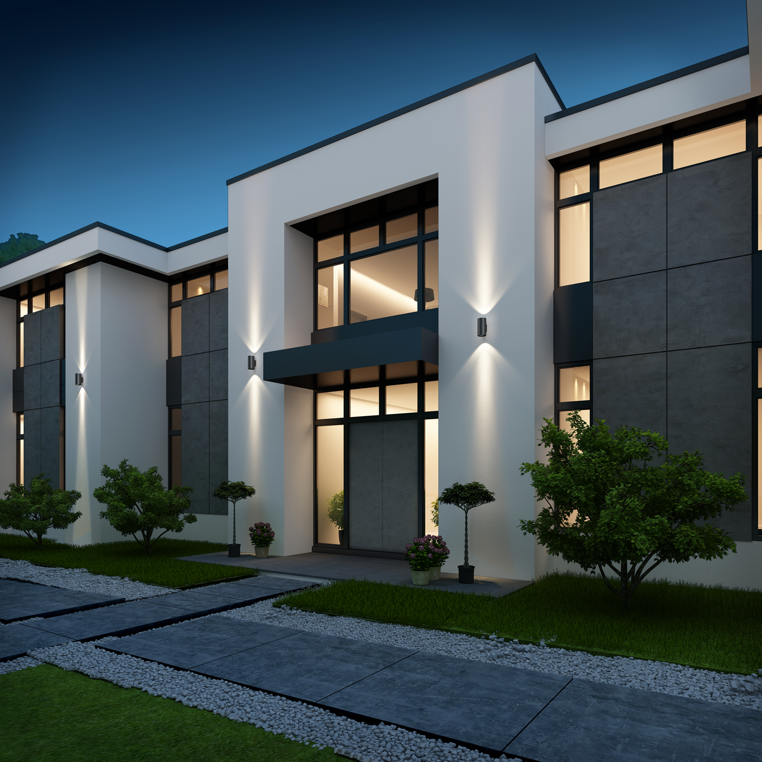 Dalim Up&Down 2400lm 40° 2x20W Dark Grey Phasecut