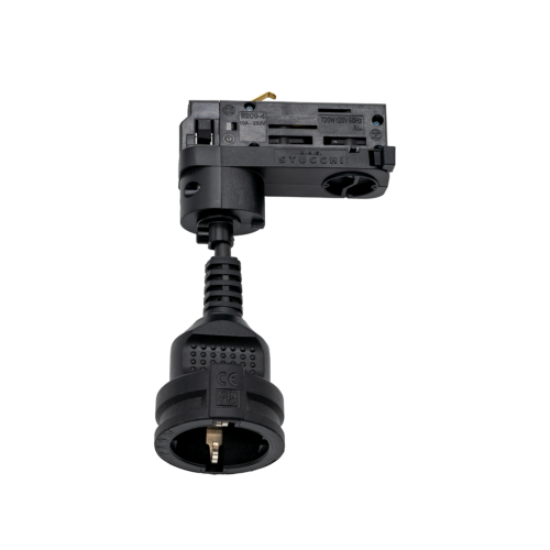 Track Adapter w/ Schuko Socket 10A BK