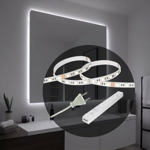 LED -strip + driver (dæmpbar) 19,2W, 5m til badeværelse osv.