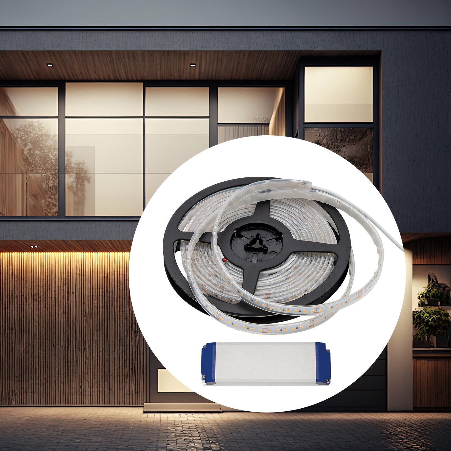 LED-strip + driver (ikke dimbar) 4,8W/m, 5m